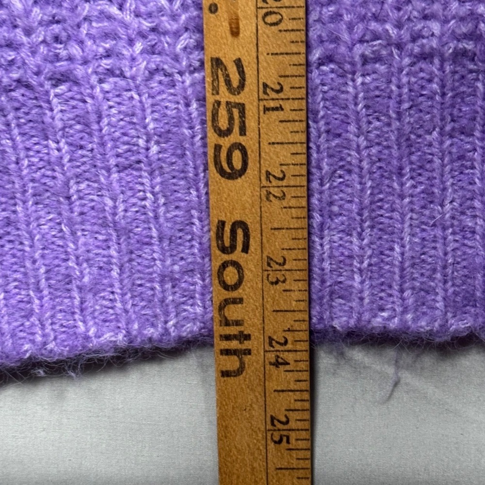 Zara Purple Mock Neck Chunky Knit Wool Alpaca Blend Sweater Womens Medium - Picture 5 of 6